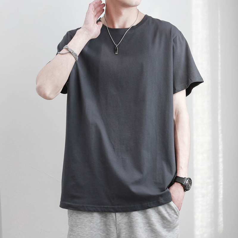 無地 Tシャツ シンプル美シルエット半袖カットソー