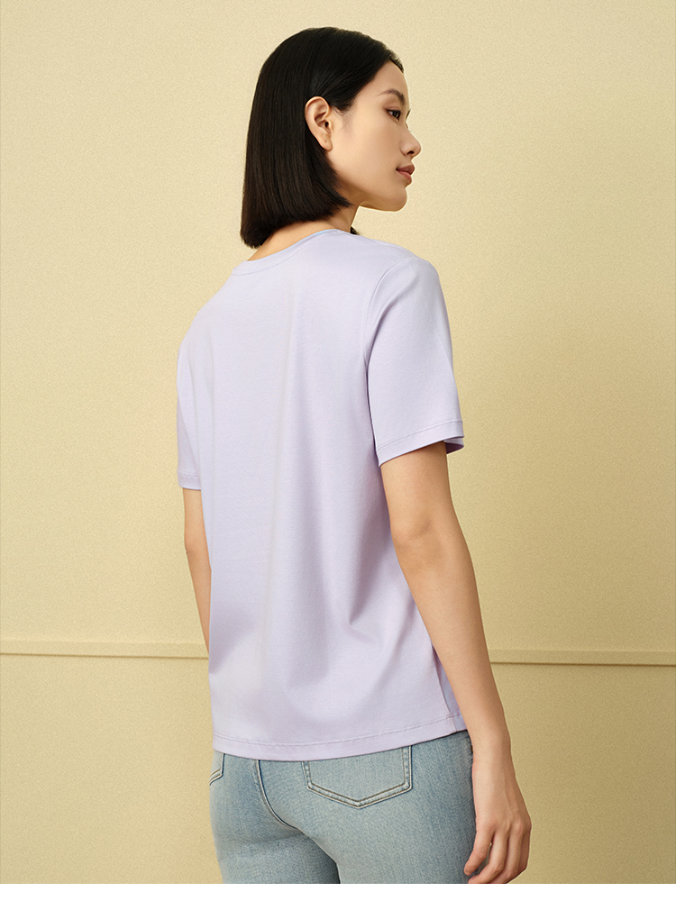無地 Tシャツ レディース すっきりシルエット 上質素材 快適無地半袖