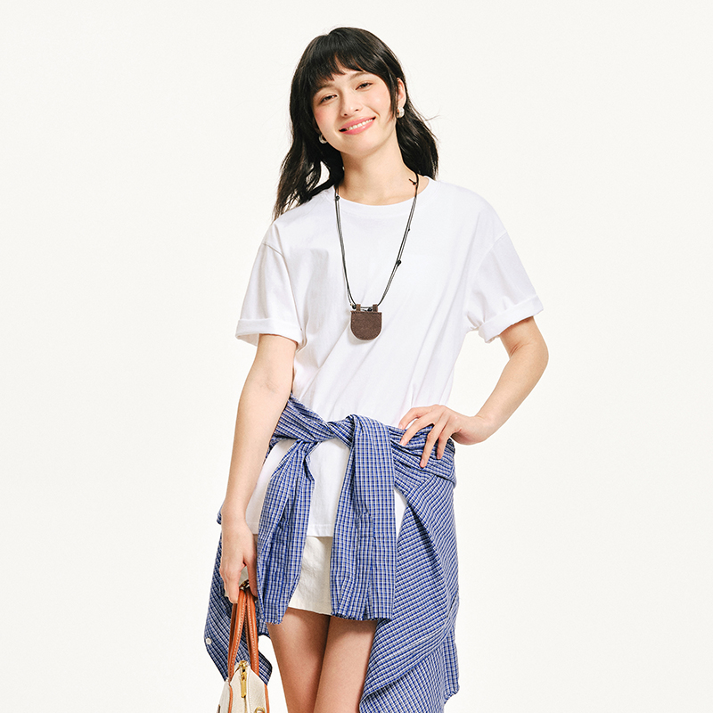 無地 Tシャツ シンプル美シルエット ゆったり半袖