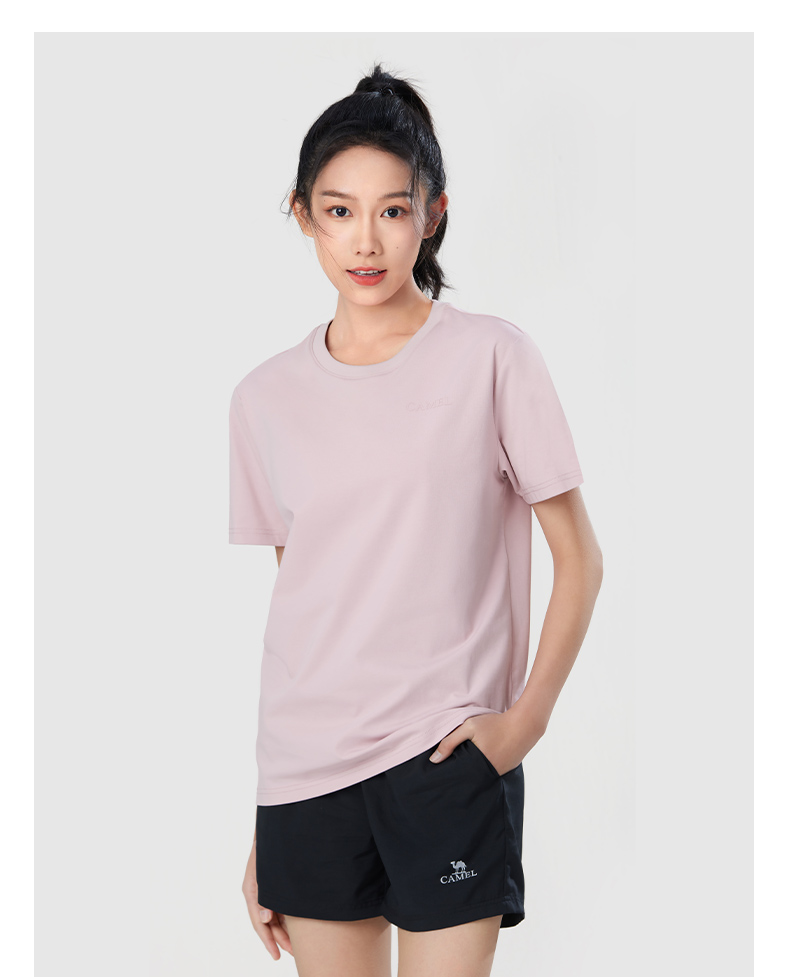 無地 Tシャツ レディース すっきりシルエット 快適着心地の無地半袖