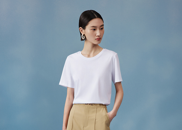 無地 Tシャツ レディース すっきりシルエット 上質素材 快適無地半袖