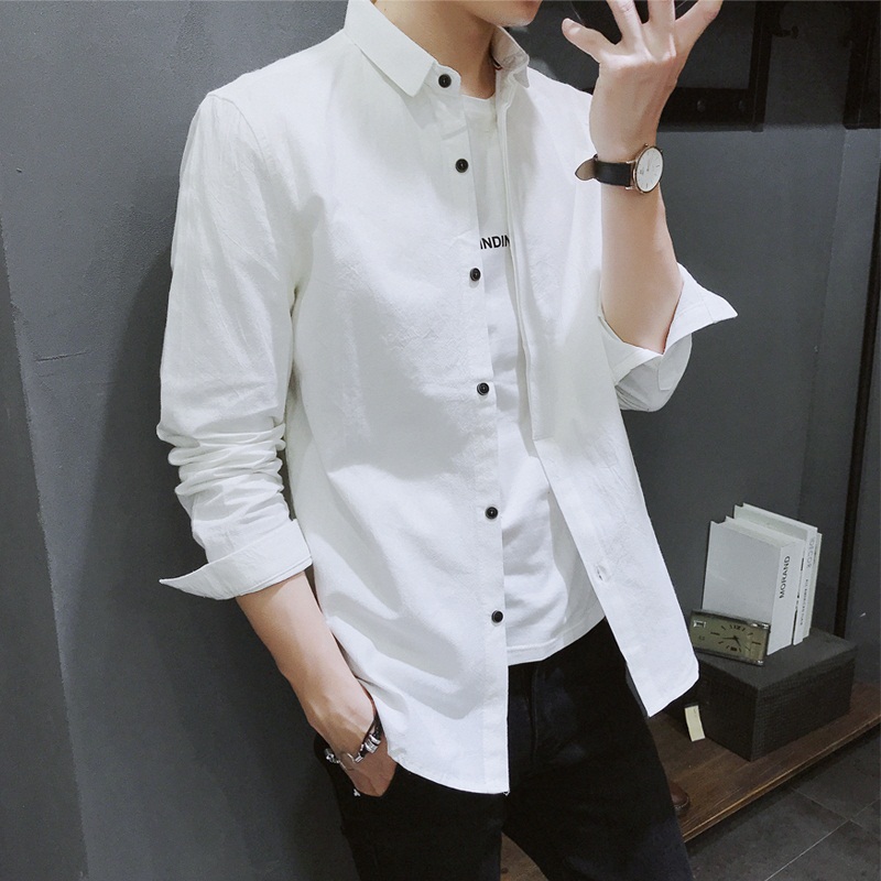 無地 Tシャツ 重ね着スタイル 長袖シャツ