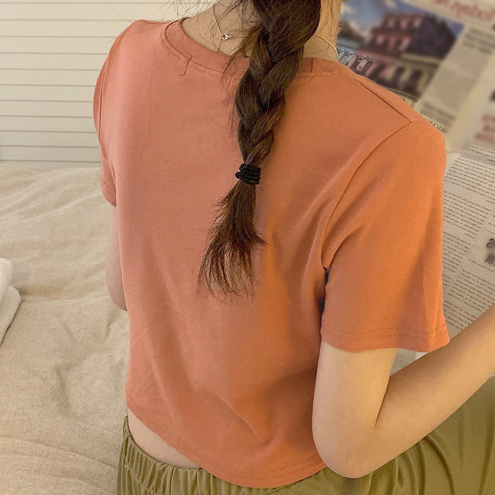 無地 Tシャツ ショート丈無地半袖シャツ へそ出し8色展開 夏