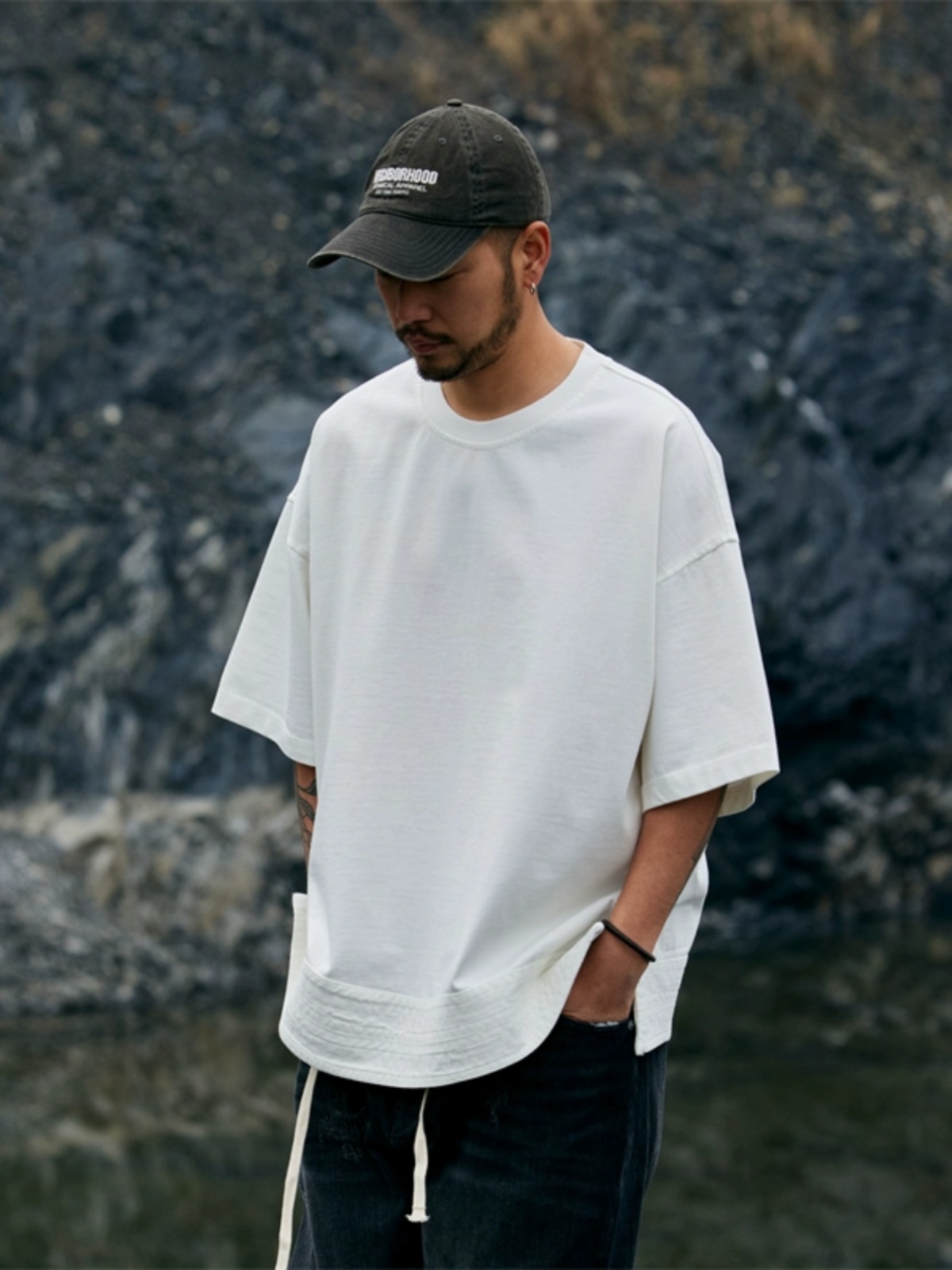 無地 Tシャツ 余裕シルエット ゆったり無地半袖