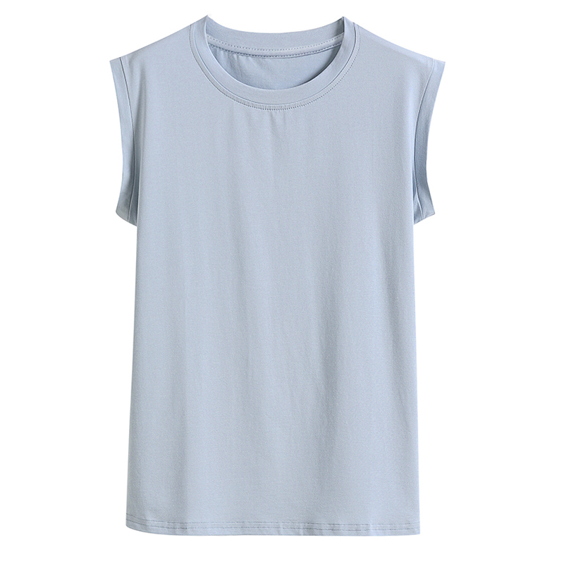 無地 Tシャツ 上質素材 ノースリーブ フレンチ