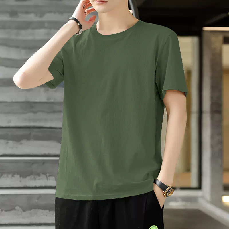 無地 Tシャツ シンプル上質クルーネック半袖
