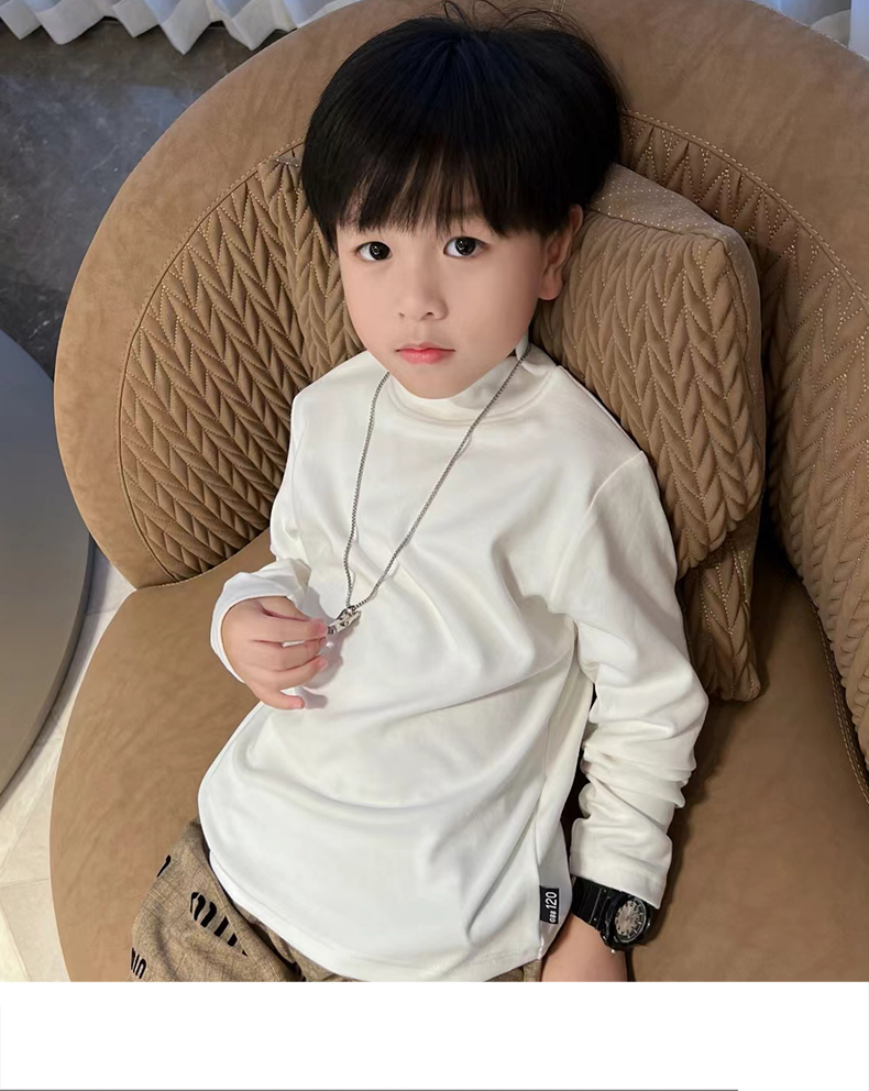 無地 Tシャツ ハイネック長袖シンプル肌着