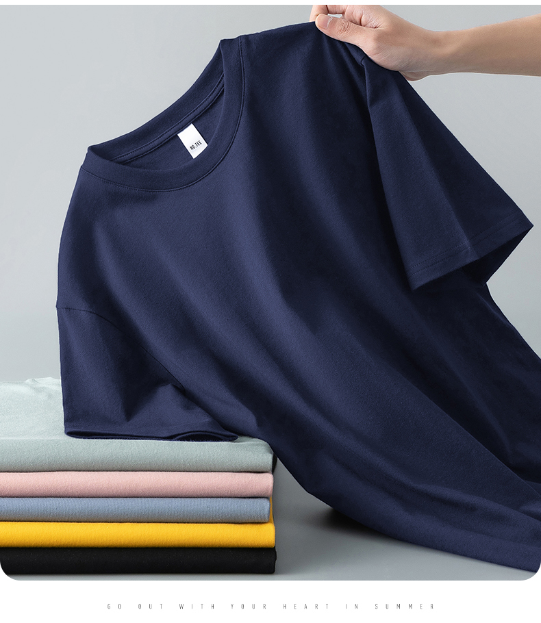 無地 Tシャツ 極上シンプル丸首半袖シャツ