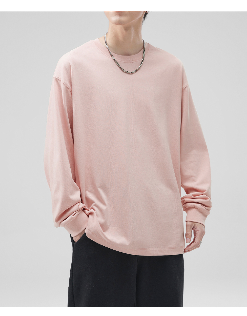 無地 Tシャツ シンプル ゆったりサイズ 長袖カットソー