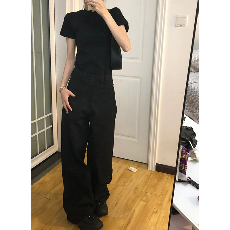 無地 Tシャツ すっきり丸首シンプル半袖