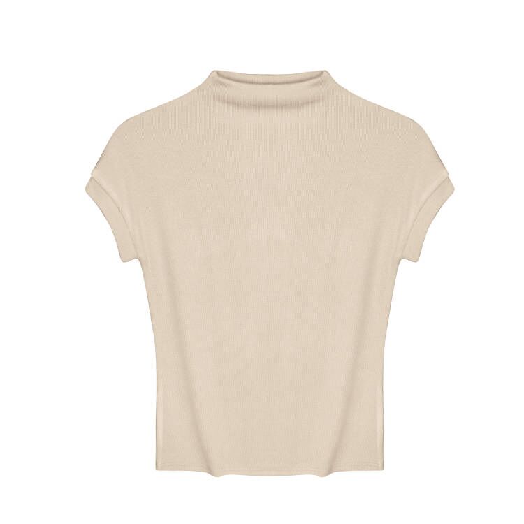 無地 Tシャツ シンプル半袖ハイネック無地Tシャツ