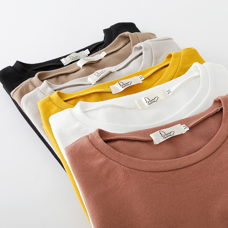 無地 Tシャツ ゆったり着心地の定番丸首半袖