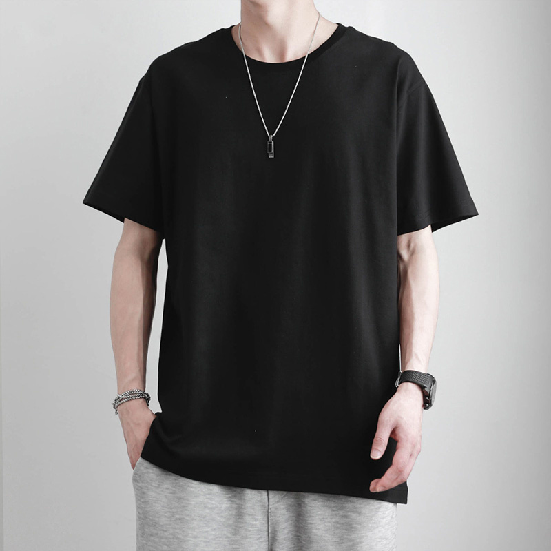 無地 Tシャツ シンプル美シルエット半袖カットソー