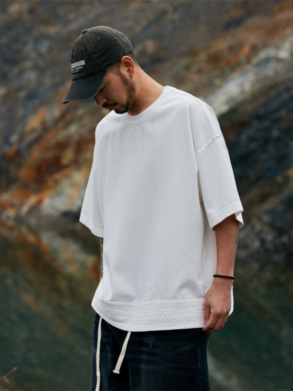 無地 Tシャツ 余裕シルエット ゆったり無地半袖