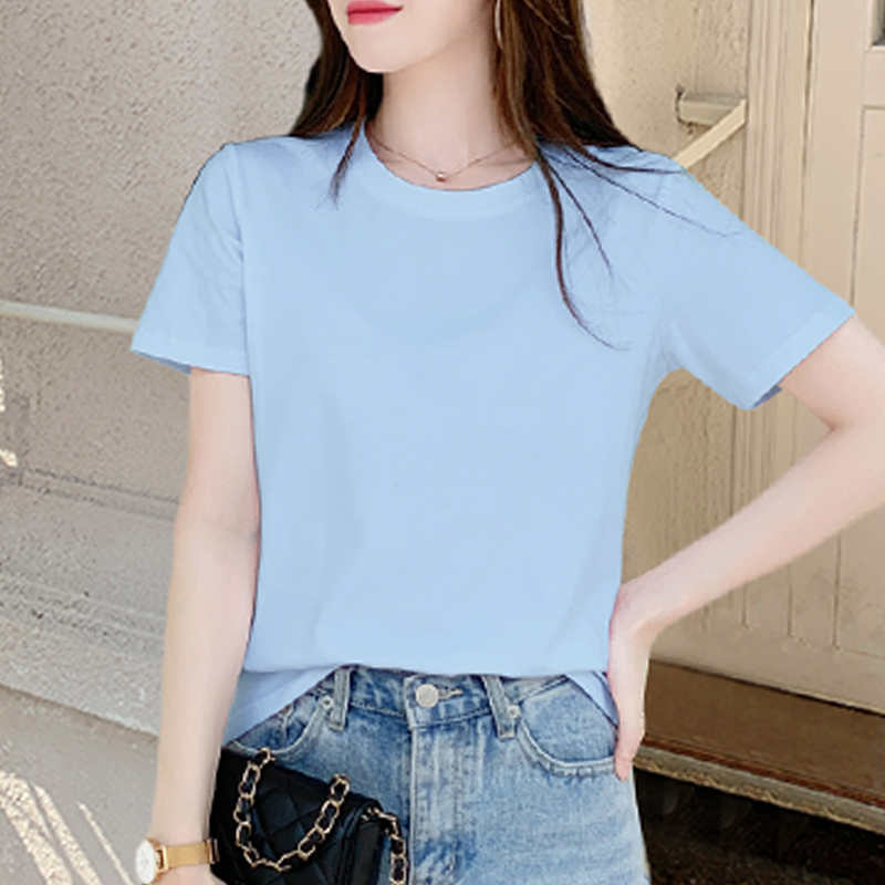 無地 Tシャツ 無地 Tシャツ シンプル丸首ベーシック半袖Tシャツ