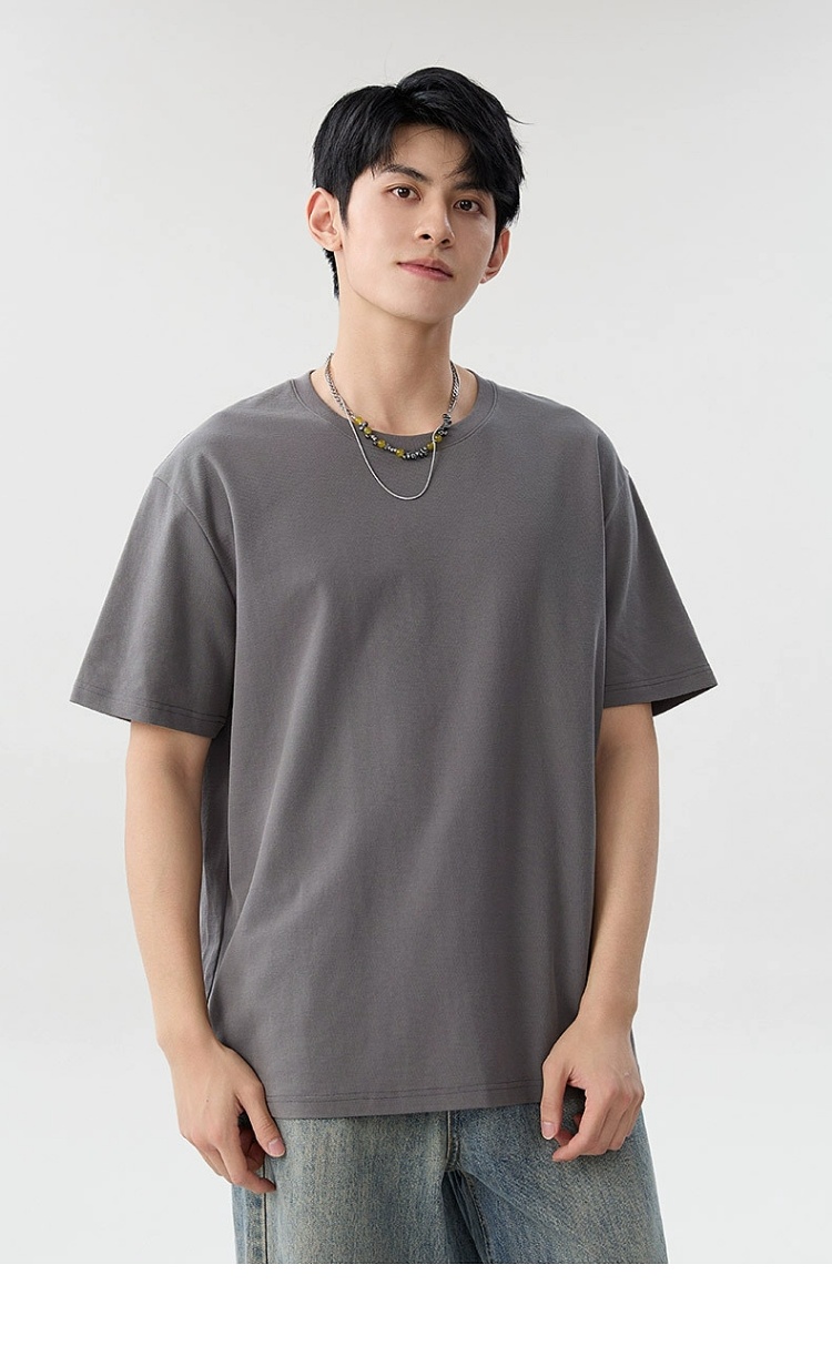 無地 Tシャツ シンプル上質クルーネック半袖シャツ