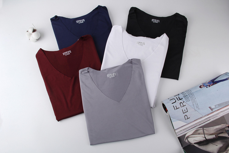 無地 Tシャツ すっきり襟元 快適Vネック無地Tシャツ