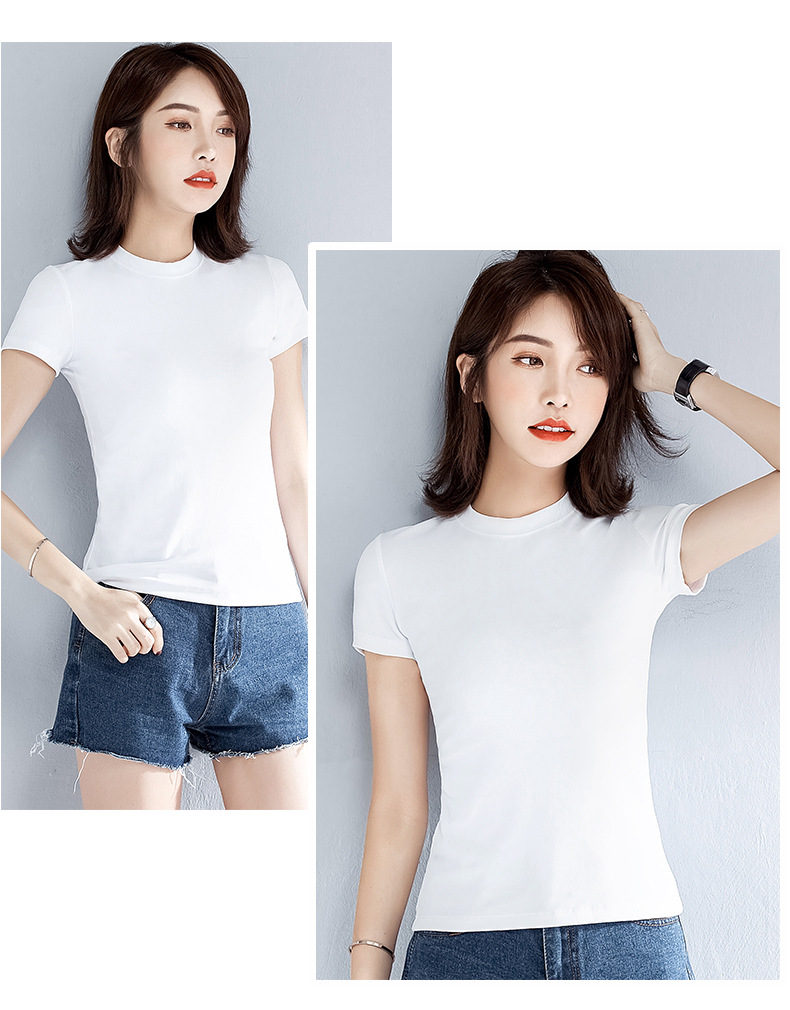 無地 Tシャツ シンプル上質フィット丸首半袖シャツ