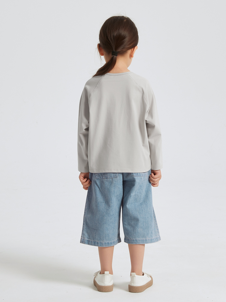 無地 Tシャツ やわらか長袖シンプル子供服