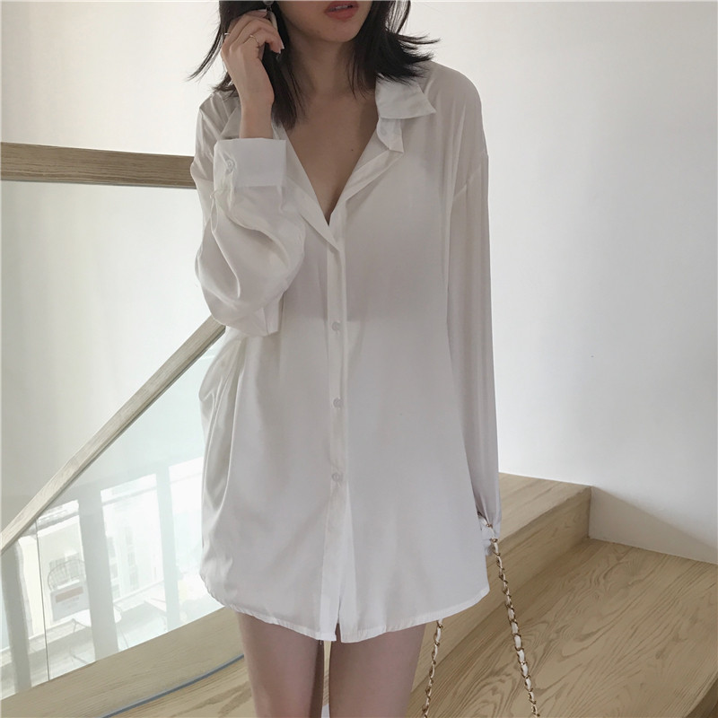 無地 シャツ ゆとりシルエット オーバーサイズシャツ