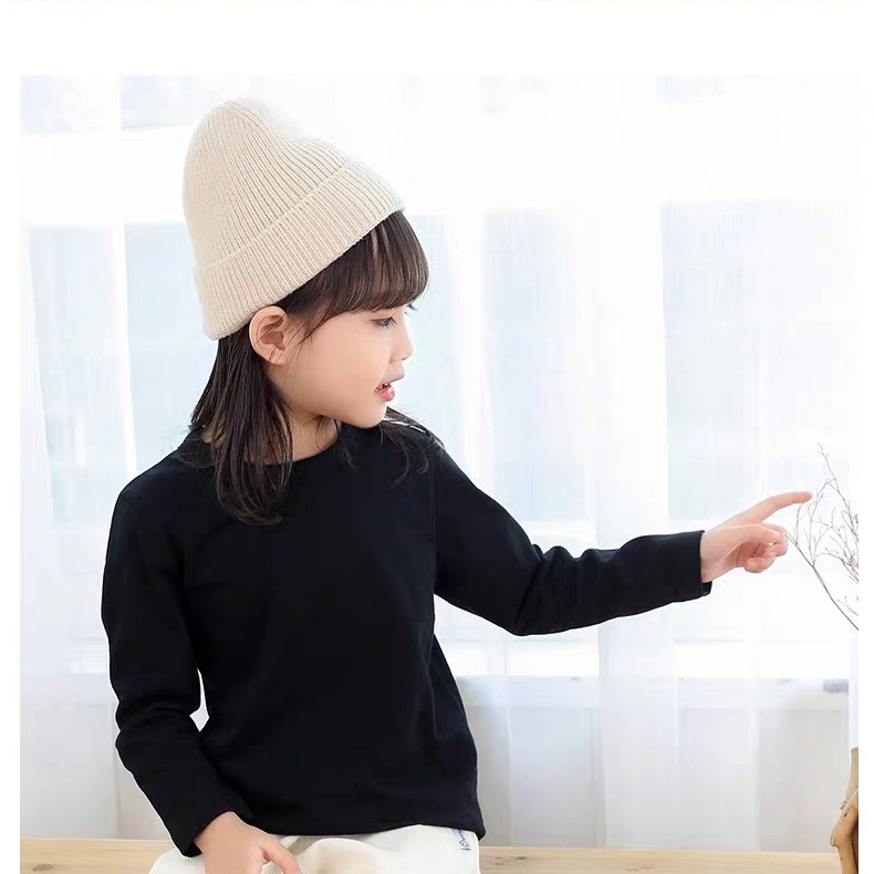 無地 Tシャツ キッズ  やわらか素材の長袖無地トップス