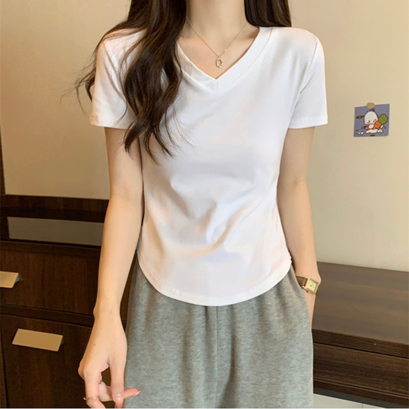 無地 Tシャツ すっきり着こなせる上質Vネック