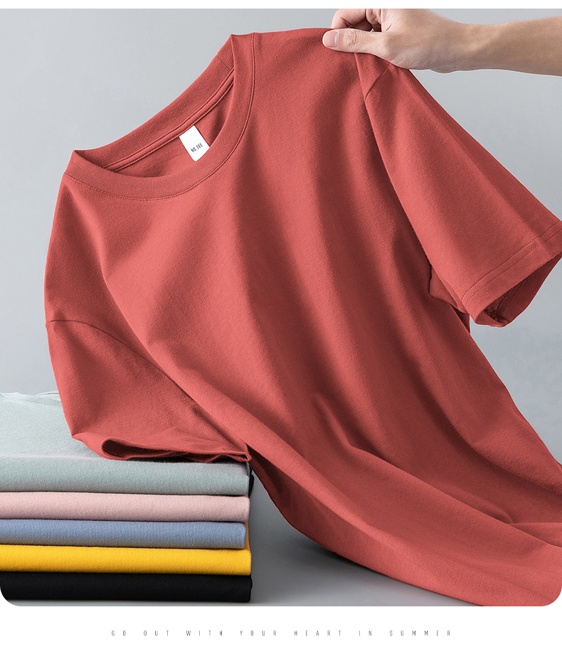 無地 Tシャツ 極上シンプル丸首半袖シャツ
