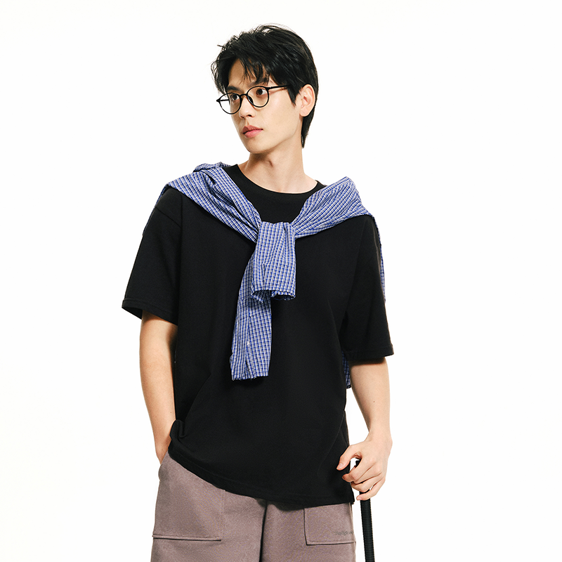無地 Tシャツ シンプル美シルエット ゆったり半袖