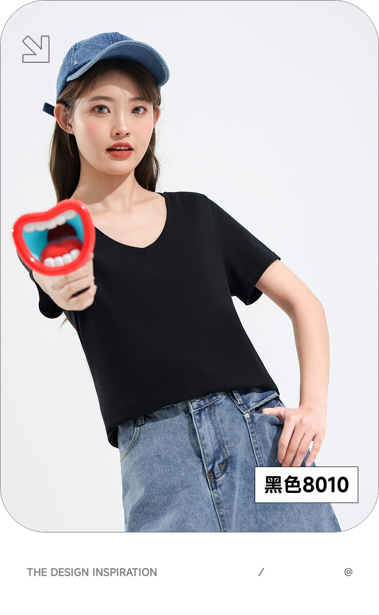 無地 Tシャツ シンプル 上質Vネック 半袖カットソー