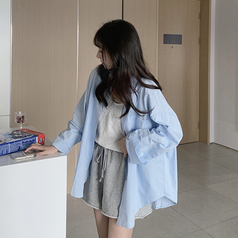 無地 シャツ ゆったりシルエットシャツ