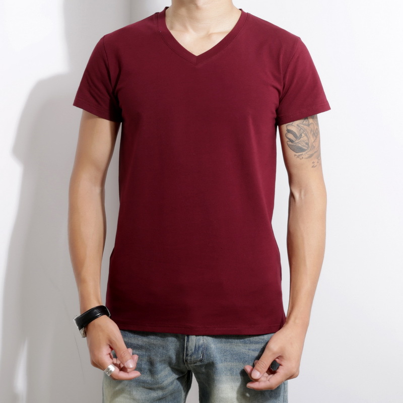 無地 Tシャツ すっきり着こなせる 上質Vネック半袖