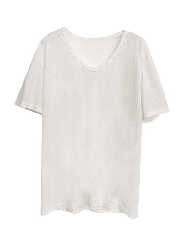 無地 Tシャツ 上質素材 すっきりネック 半袖無地