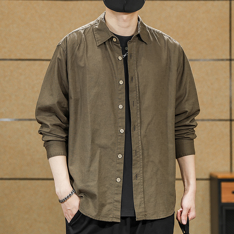 無地 Tシャツ ゆったりシルエット長袖シャツ