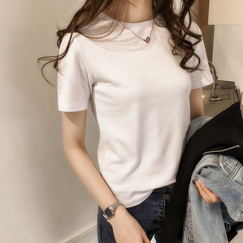 無地 Tシャツ すっきり丸首ベーシックシャツ