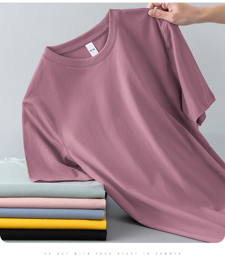 無地 Tシャツ 極上シンプル丸首半袖シャツ