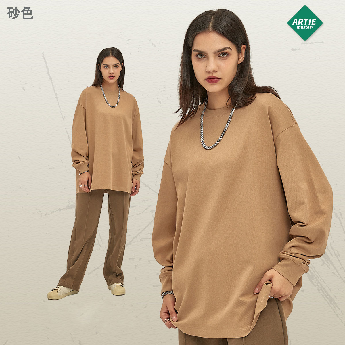 無地 Tシャツ 男女兼用 厚手生地 無地 長袖 ティーシャツ 全12色展開