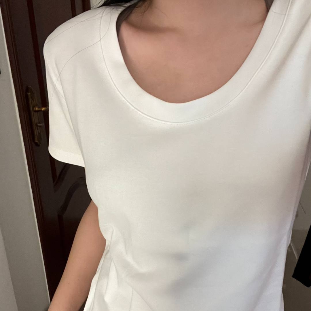 無地 Tシャツ なめらか素肌 ベーシック丸首半袖