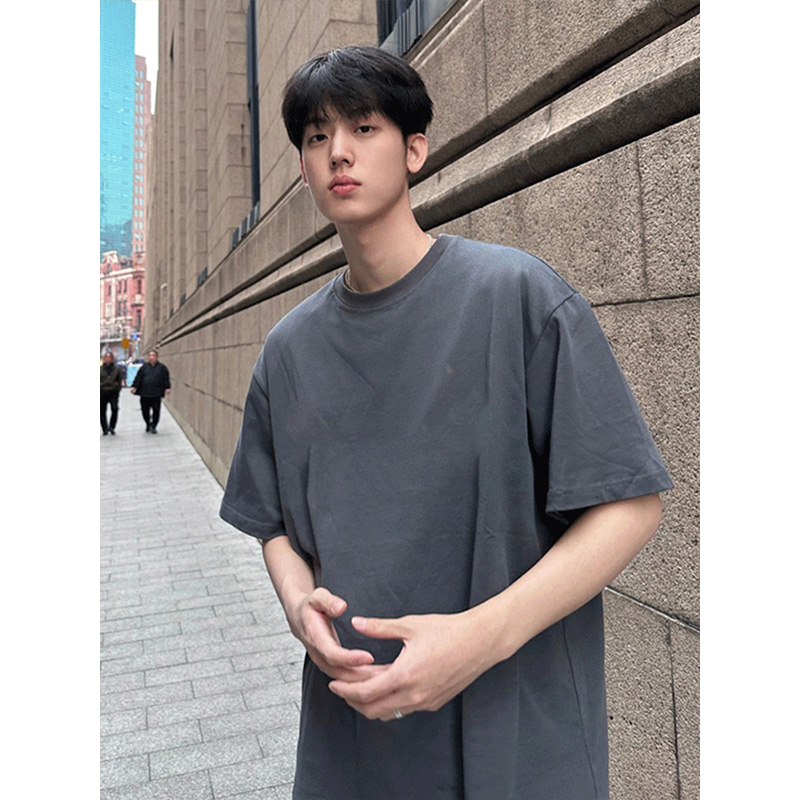 無地 シャツ シンプル デザイン ゆったり シルエット 半袖シャツ