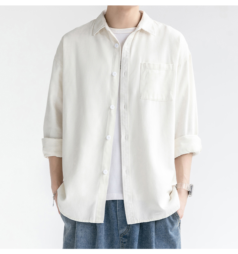 無地 シャツ ベーシック オーバーサイズ シャツ