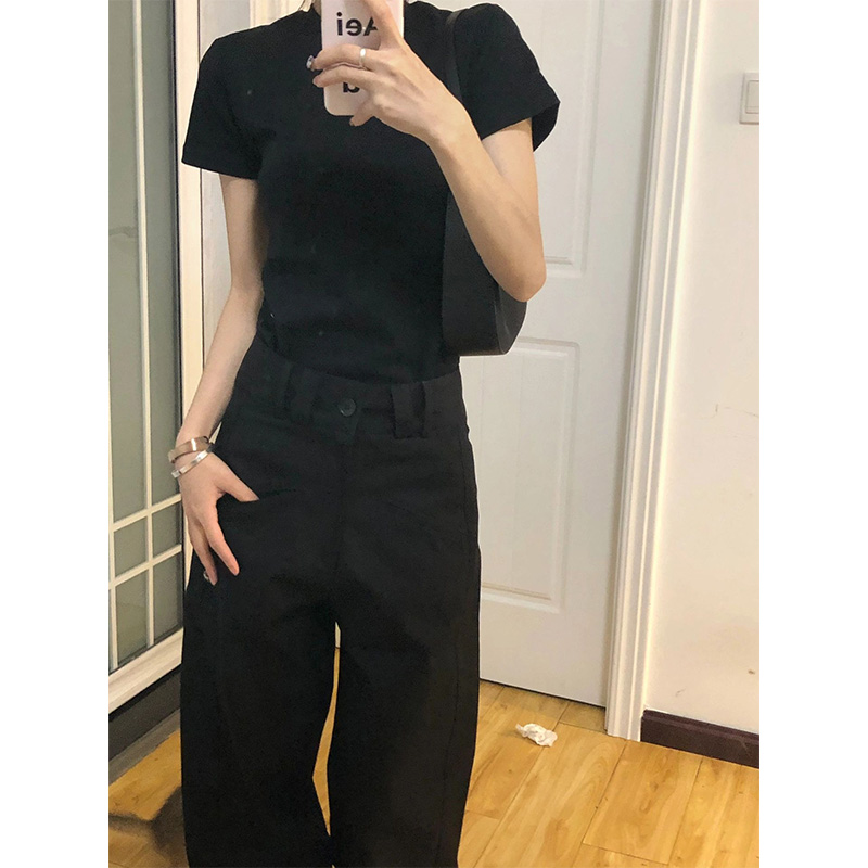 無地 Tシャツ すっきり丸首シンプル半袖