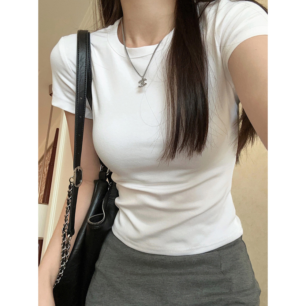 無地 Tシャツ シンプル美シルエット 半袖フィット