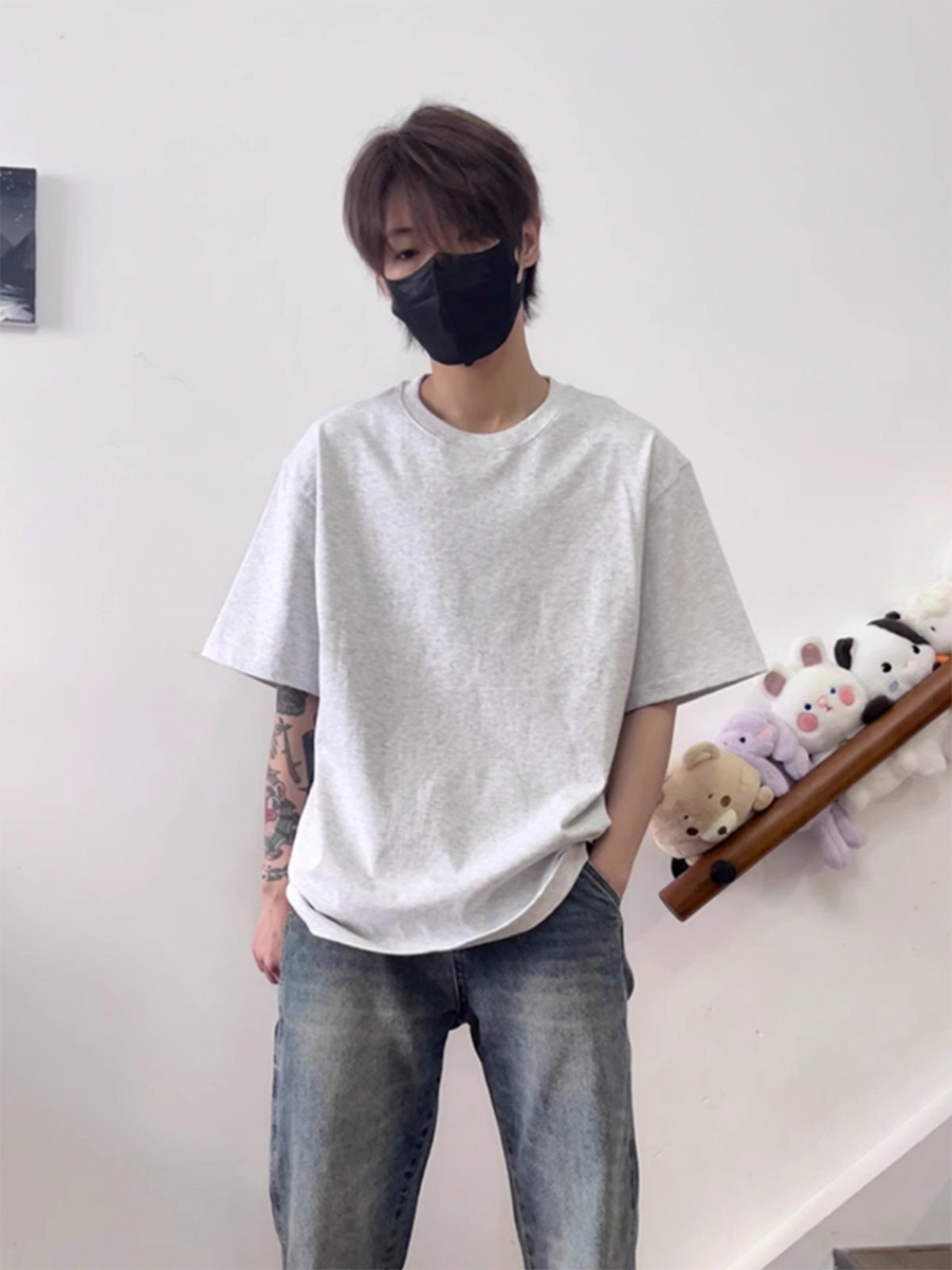 無地 Tシャツ ゆったりシルエット半袖無地Tシャツ