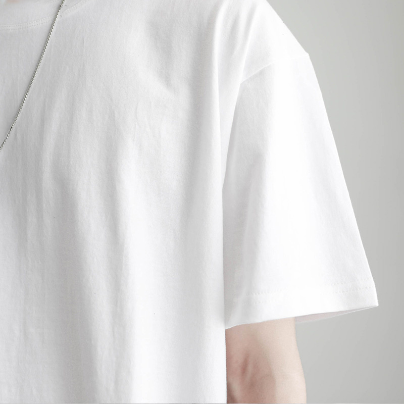 無地 Tシャツ シンプル美シルエット半袖カットソー