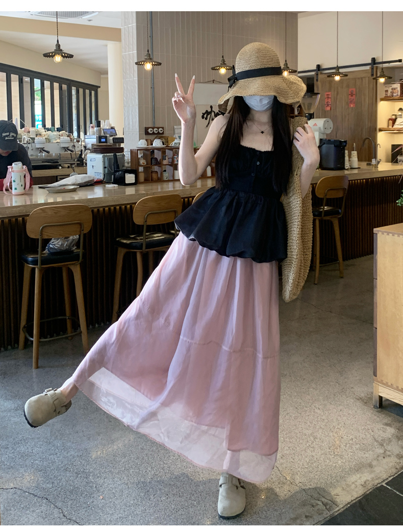 スカート 優雅なエアリーチュールスカート