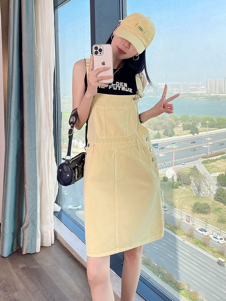スカート シンプル台形ジャンパースカート