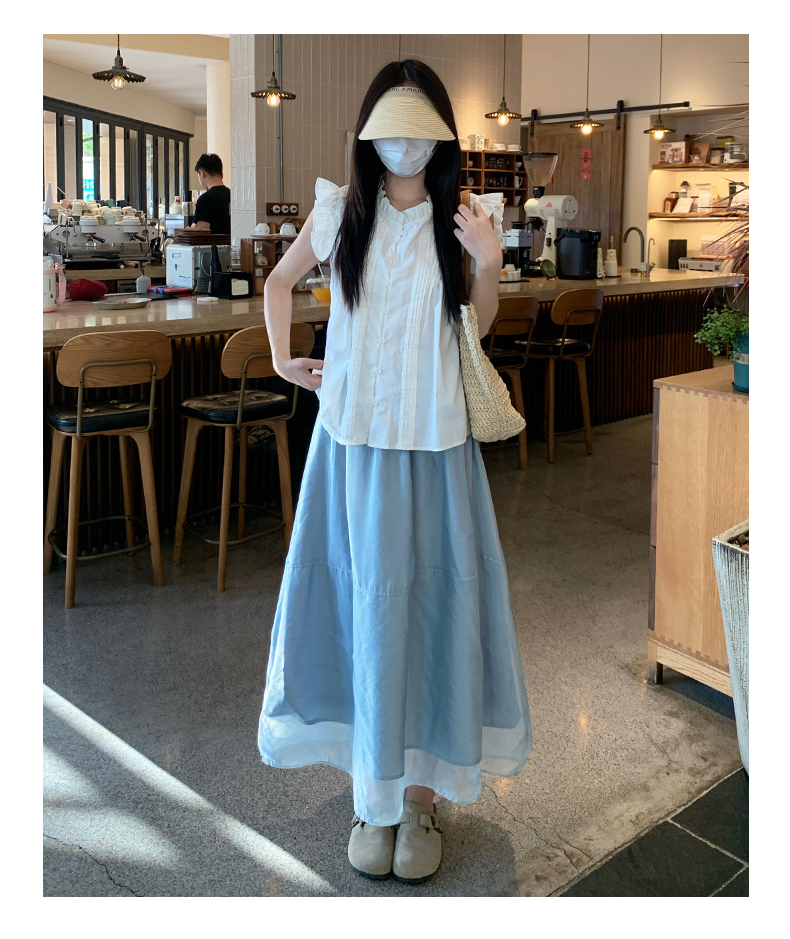 スカート ふんわり多層チュール丈長スカート