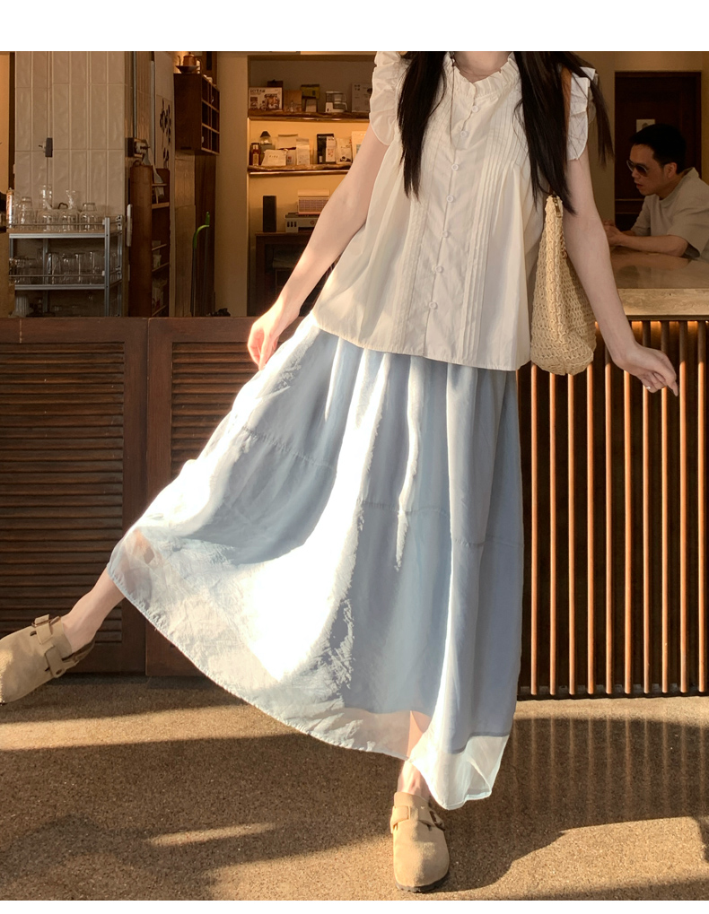 スカート 優雅なエアリーチュールスカート