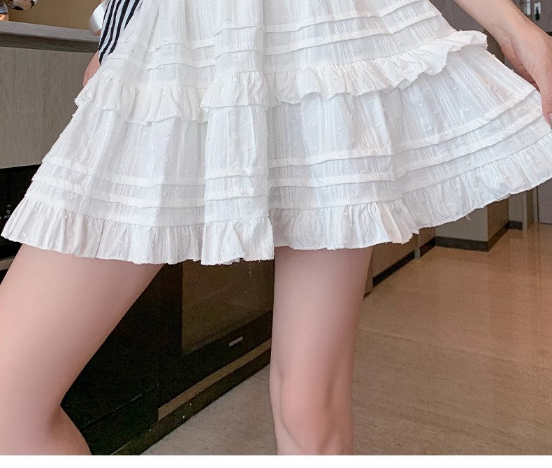 スカート ふんわり重ね層フリルミニスカート