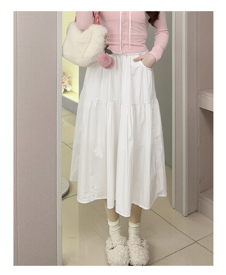 スカート ティアード風ゆったりロングスカート