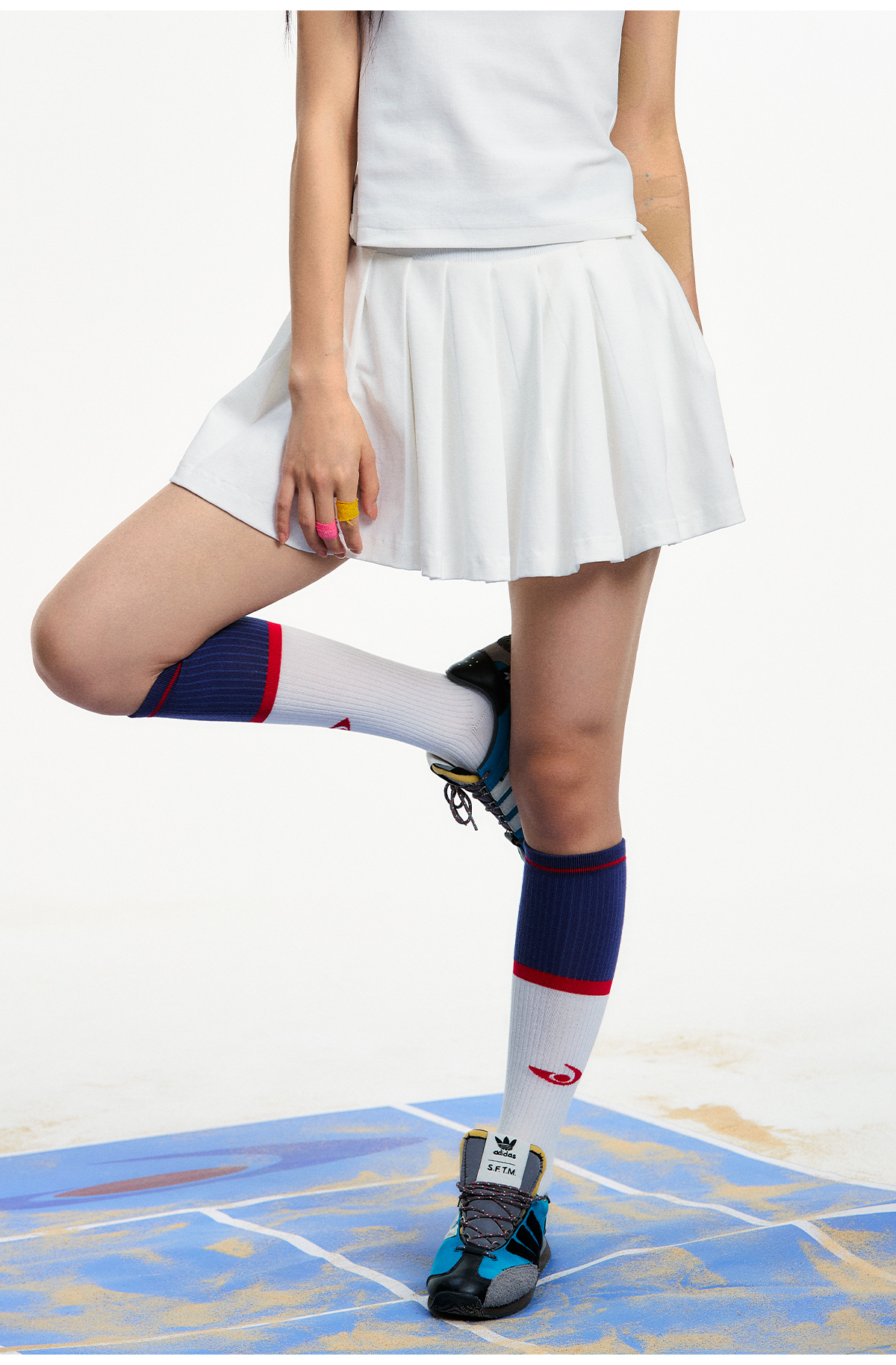 スカート 運動風プリーツミニスカート